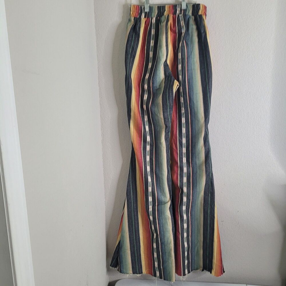 L&B Striped Boot-Cut Pants in Multicolor Vertical Bands - Picture 3 of 13